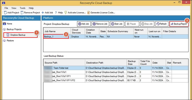 Start your Dropbox backup process